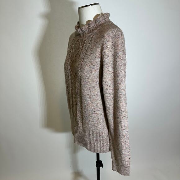 NWOT Lauren Conrad Multicolor Marled Cable Knit Wool Blend Sweater Womens Large - Picture 4 of 10